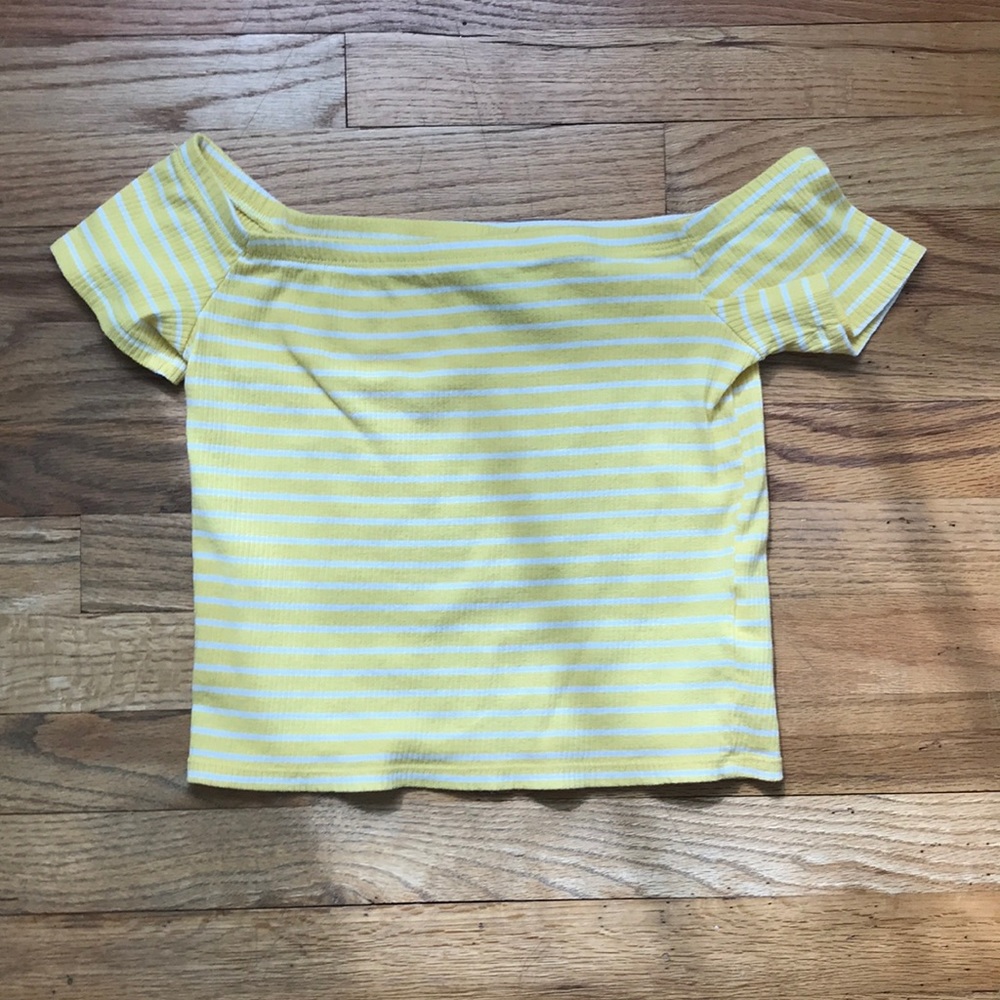 yellow off the shoulder top